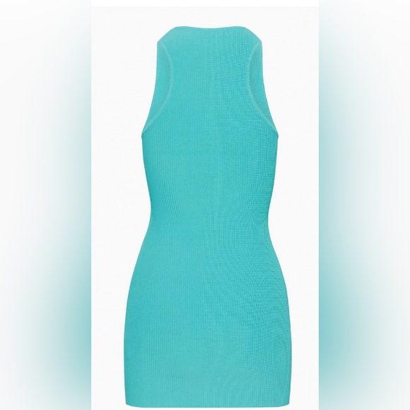 Babaton Blue Ribbed Halter Mini Dress - Picture 3 of 3